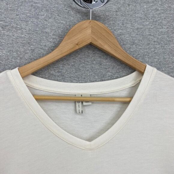 Cato Blouse Womens XS Cream Fringed Split Sides VNeck 3/4 Sleeve Stretch - Picture 5 of 10